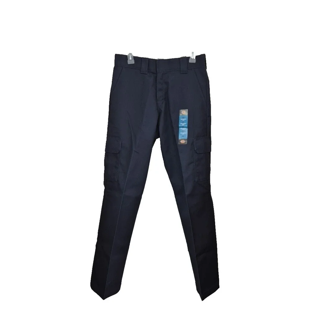 Dickies  Cargo Relaxed Fit Pants Mens 30x32 Navy Blue Straight Leg Work NEW